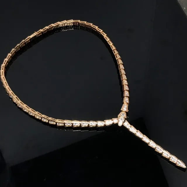 Gold Silver and Rose Gold Pavé Link Necklaces 3