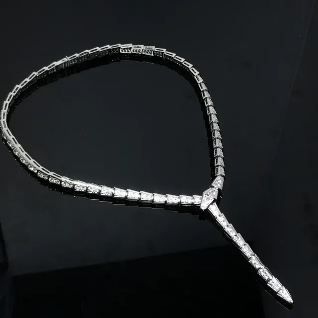 Gold Silver and Rose Gold Pavé Link Necklaces 4