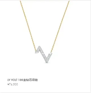 Gold Silver Chain Pavé-Set Zigzag Pendant Necklace 2