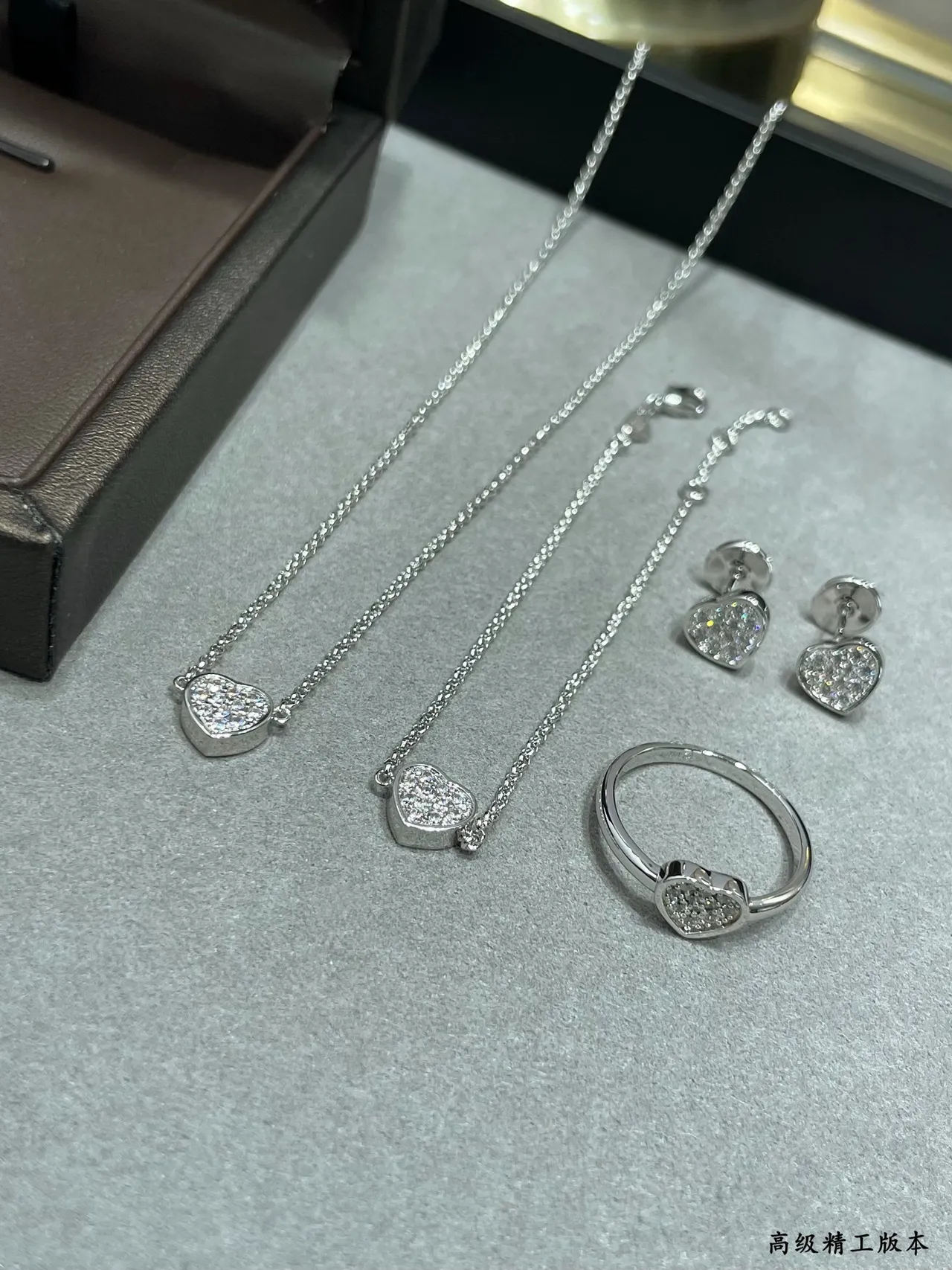 Gold Silver Double-Layered Heart-Shaped Necklace 4