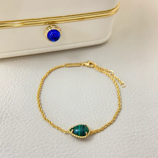 Gold Silver Teardrop Cabochon Pendants Beaded Bezel Settings Necklace 3