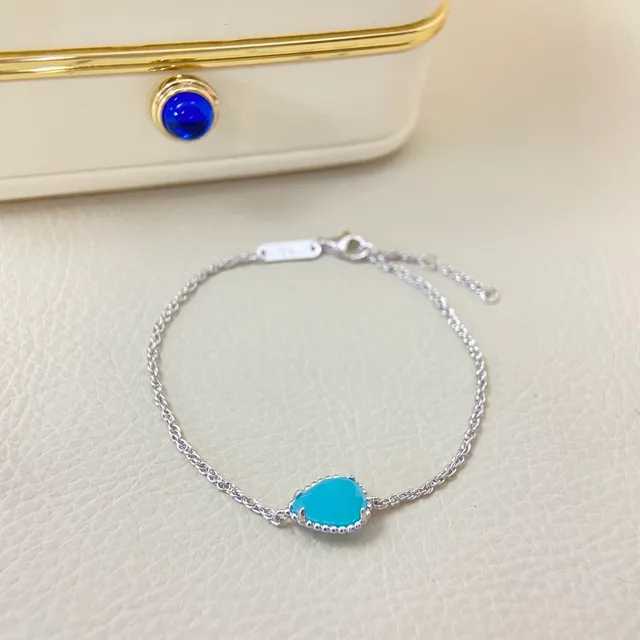 Gold Silver Teardrop Cabochon Pendants Beaded Bezel Settings Necklace 4