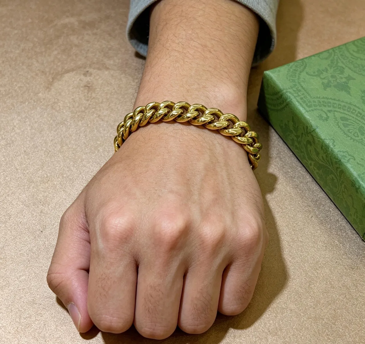 Gold-Tone Chunky Curb-Link High-Polish Bracelet 2