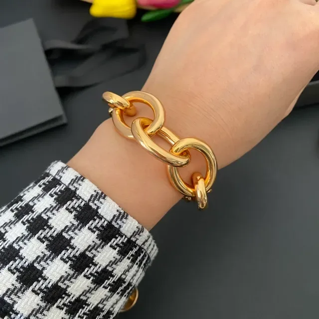 Gold-Tone Chunky Oval Link Chain Bracelet 4