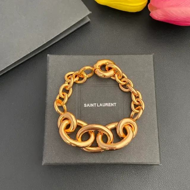 Gold-Tone Chunky Oval Link Chain Bracelet 9