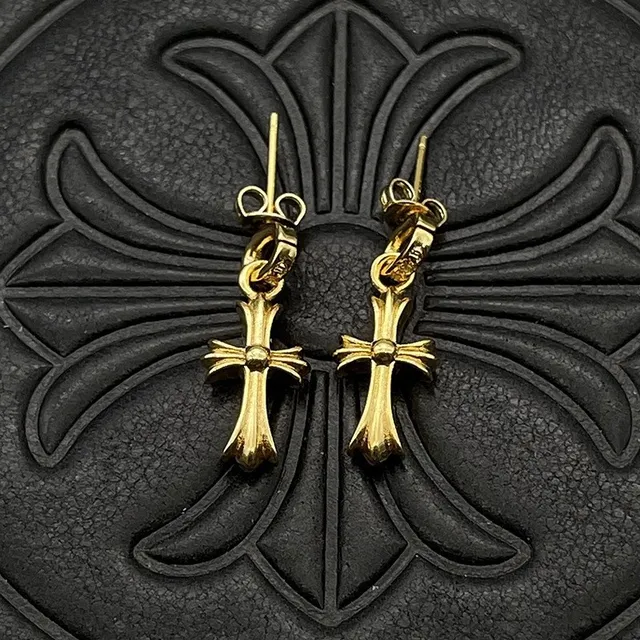 Gold-Tone Cross Stud Earrings 3