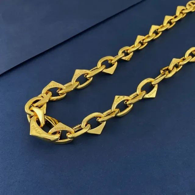 Gold-Tone Geometric Link Chain Necklace 4