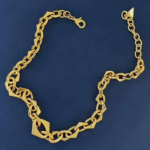 Gold-Tone Geometric Link Chain Necklace 5