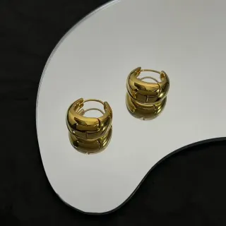Gold-Tone Hinged Hoop Earrings