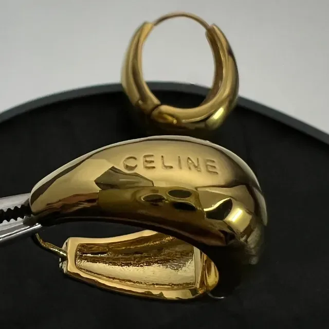 Gold-Tone Hinged Hoop Earrings 2