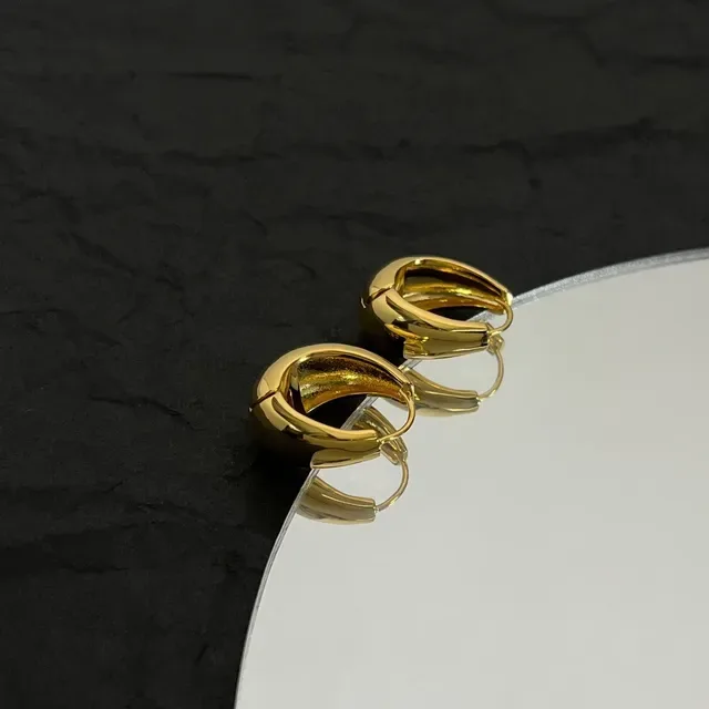 Gold-Tone Hinged Hoop Earrings 4