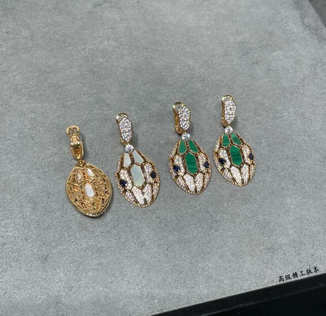 Gold-Tone Honeycomb Lattice Mother-of-Pearl and Blue Stone Pavé Earrings 7
