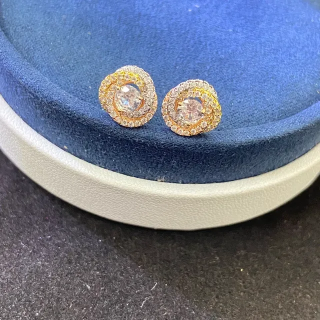 Gold-Tone Multi-Tier Pavé Halo Stud Earrings 2