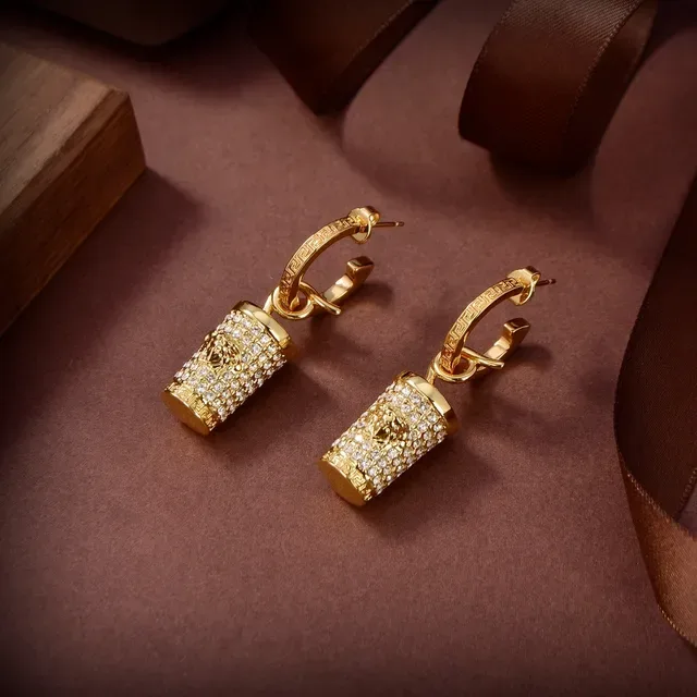 Gold-Tone Pavé-Crystal Cylinder Hoop Earrings 4
