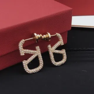 Gold-Tone Pavé-Crystal Geometric Open-Frame Stud Earrings