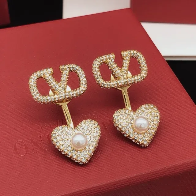 Gold-Tone Pavé Crystal Heart Pearl Double-Sided Earrings 5