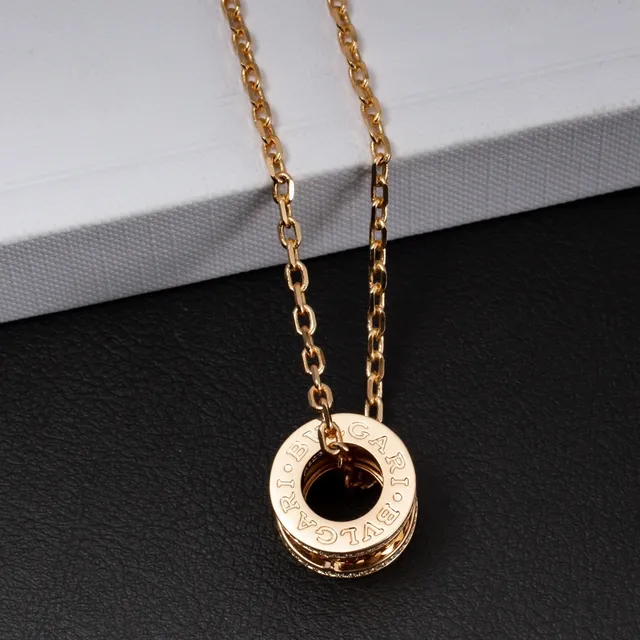 Gold-Tone Pavé-Set Stacked Cylinder Pendant Necklace 5
