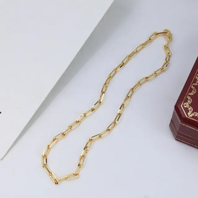 Gold-Tone Rectangular Link Chain Necklace 4