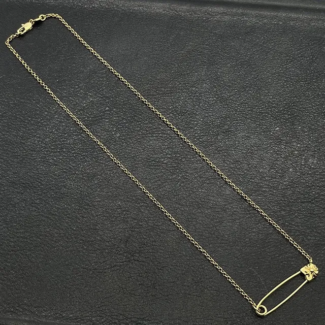 Gold-Tone Safety-Pin Floral Pendant Necklace 5