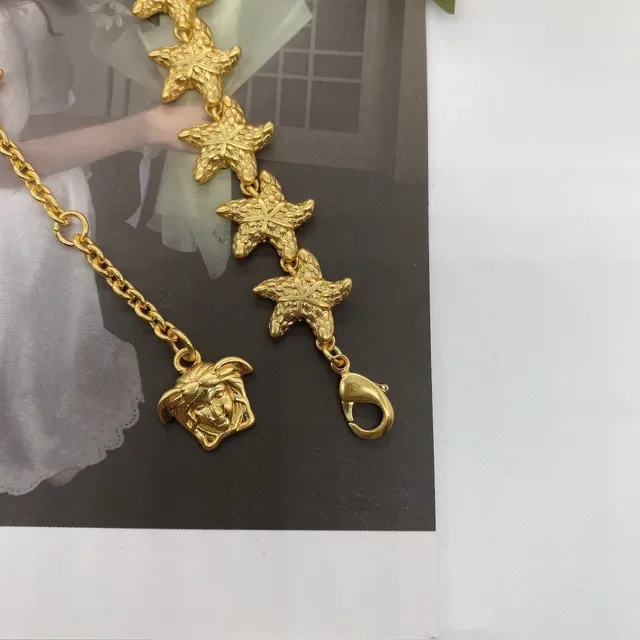 Gold-Tone Starfish Crystal Charm Bracelets 3