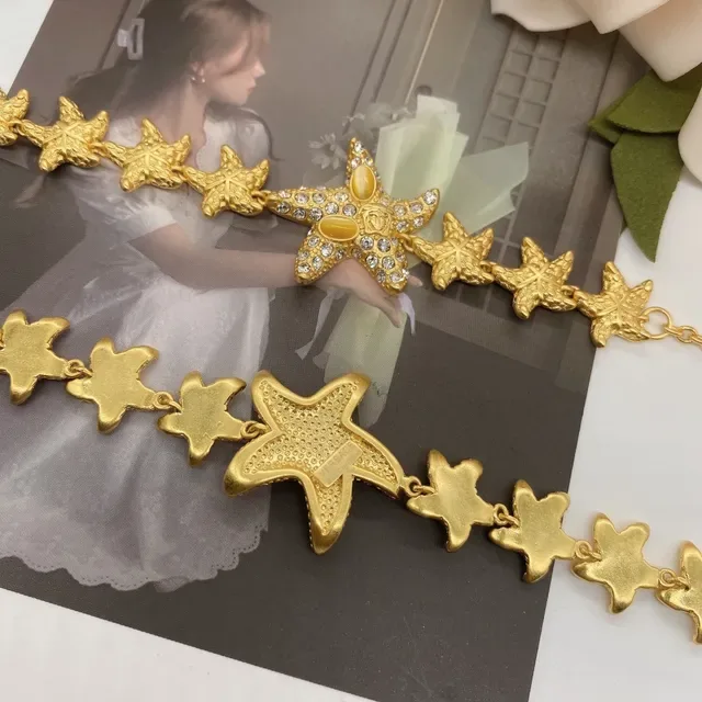 Gold-Tone Starfish Crystal Charm Bracelets 6