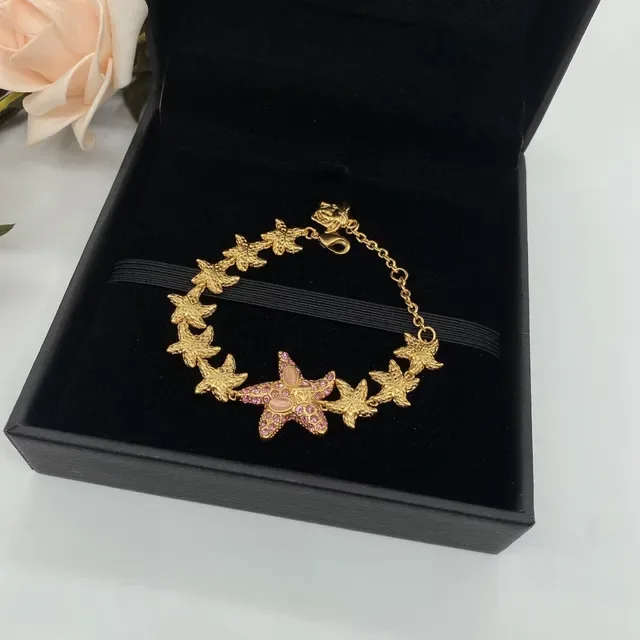 Gold-Tone Starfish Crystal Charm Bracelets 8