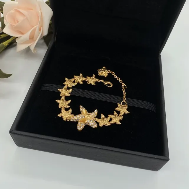 Gold-Tone Starfish Crystal Charm Bracelets 9