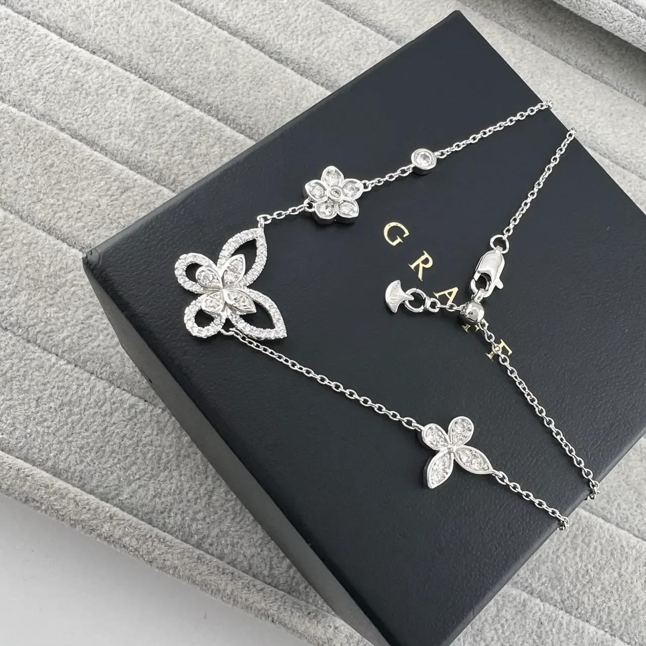 Graff Butterfly and Floral Motif Pavé Diamond Bracelets 2