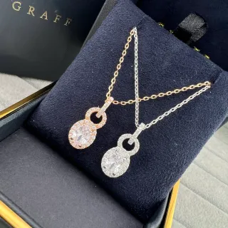 Graff Collares con Péndulo Oval Doble Bucle Halo de Diamantes