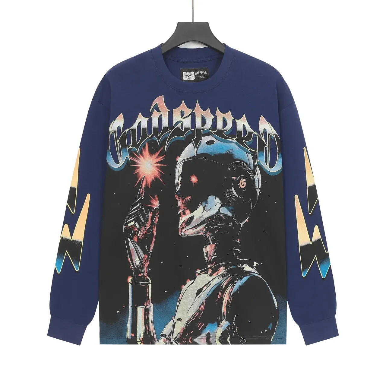 Graphic-Print Long-Sleeve Crewneck T-Shirt 3