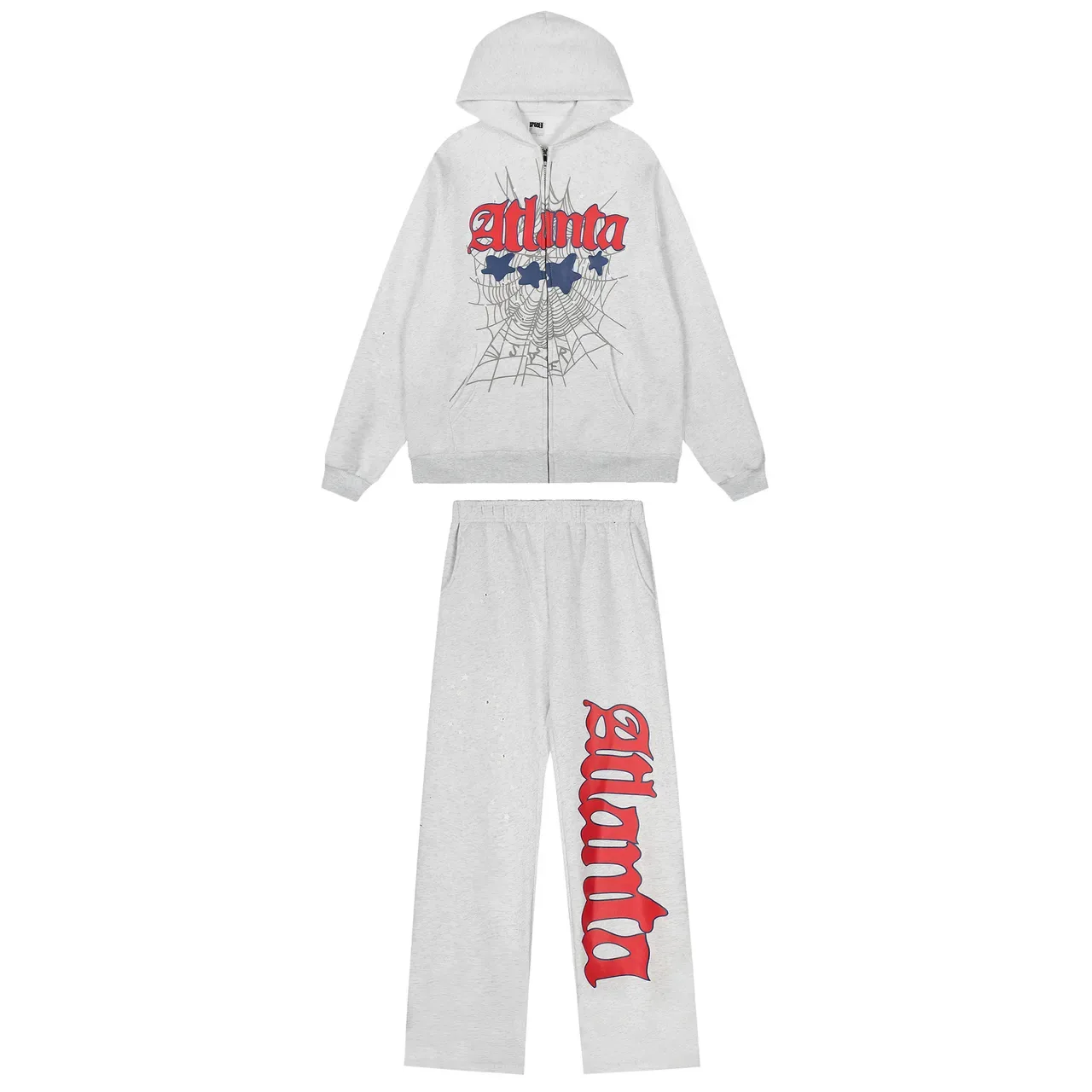 Graphic-Print Zip-Front Hoodie and Wide-Leg Sweatpants Tracksuit 2