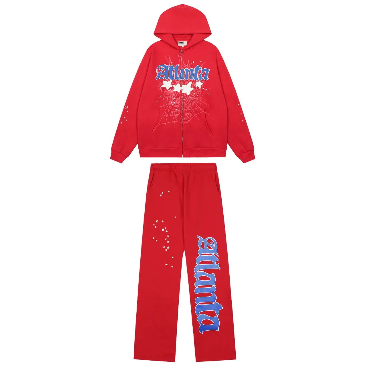 Graphic-Print Zip-Front Hoodie and Wide-Leg Sweatpants Tracksuit 3