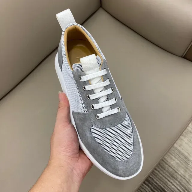 Gray and White Mesh-Suede Low-Top Lifestyle Sneaker 3