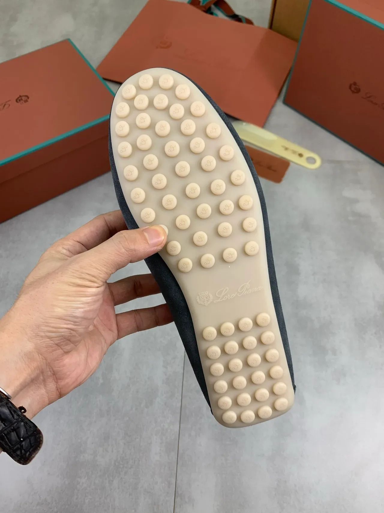 Gray Beige Suede Penny Loafer 3