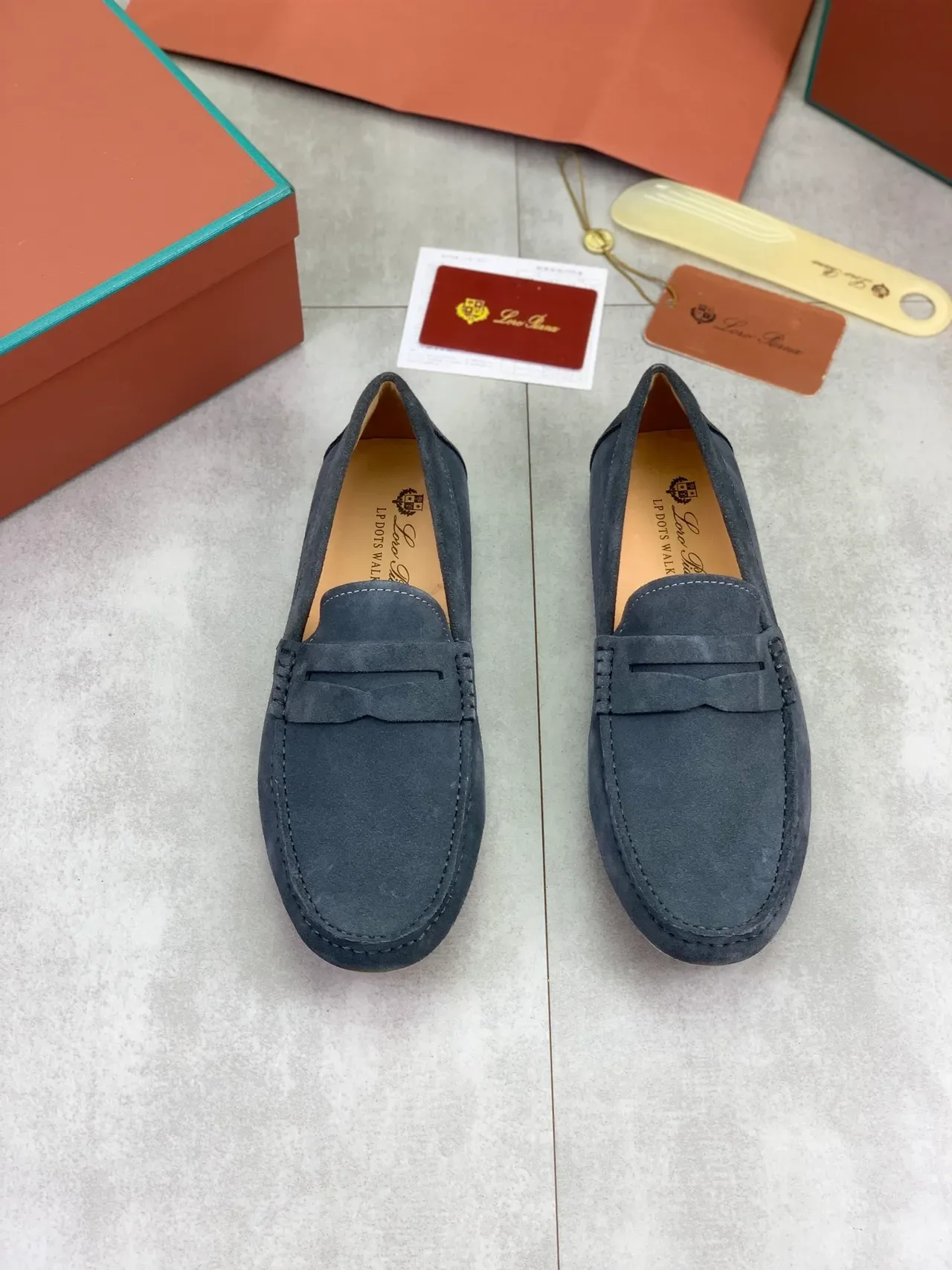 Gray Beige Suede Penny Loafer 4