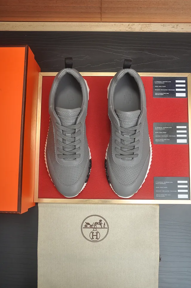 Gray Black Perforated Upper Sculpted White Ridged Midsole Sneakers 5