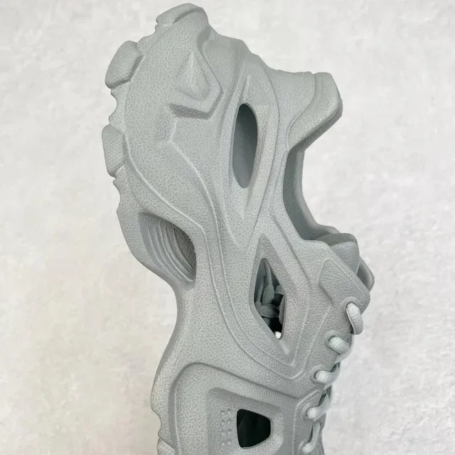 Gray Monolithic Molded Ventilated Lace-Up Sneaker 5