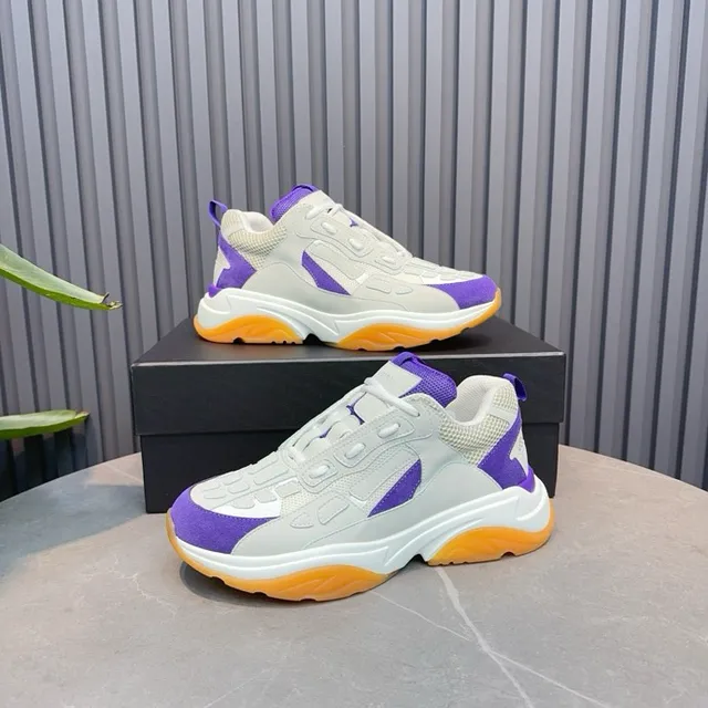 Gray Purple Orange Chunky Sneakers 4