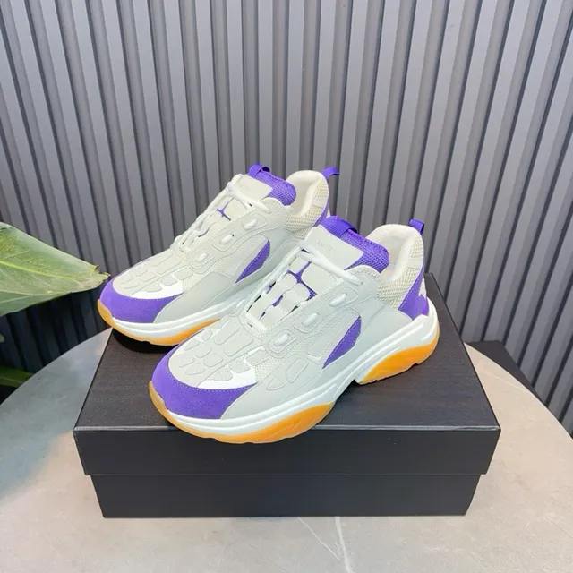 Gray Purple Orange Chunky Sneakers 5