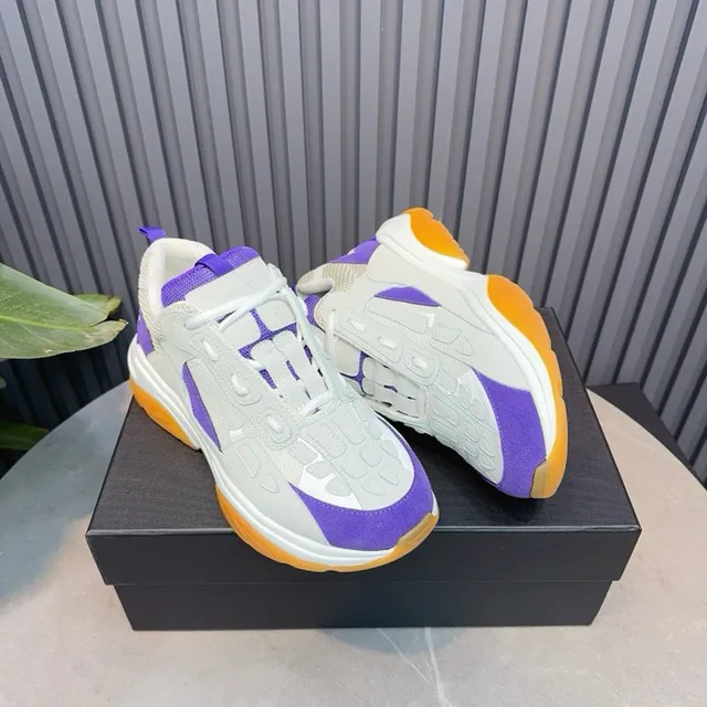Gray Purple Orange Chunky Sneakers 7