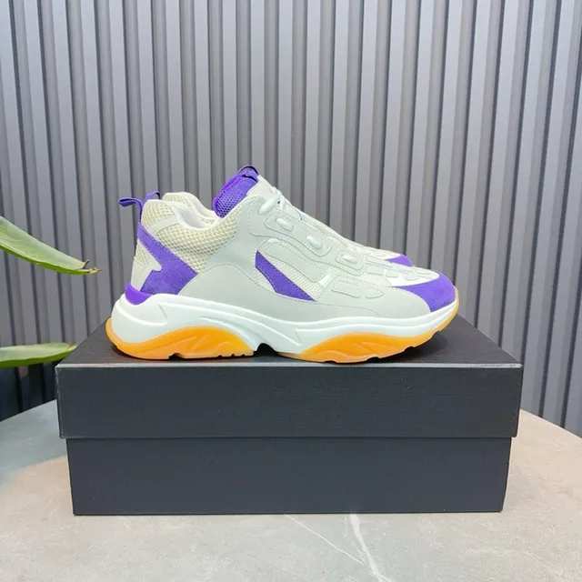 Gray Purple Orange Chunky Sneakers 9