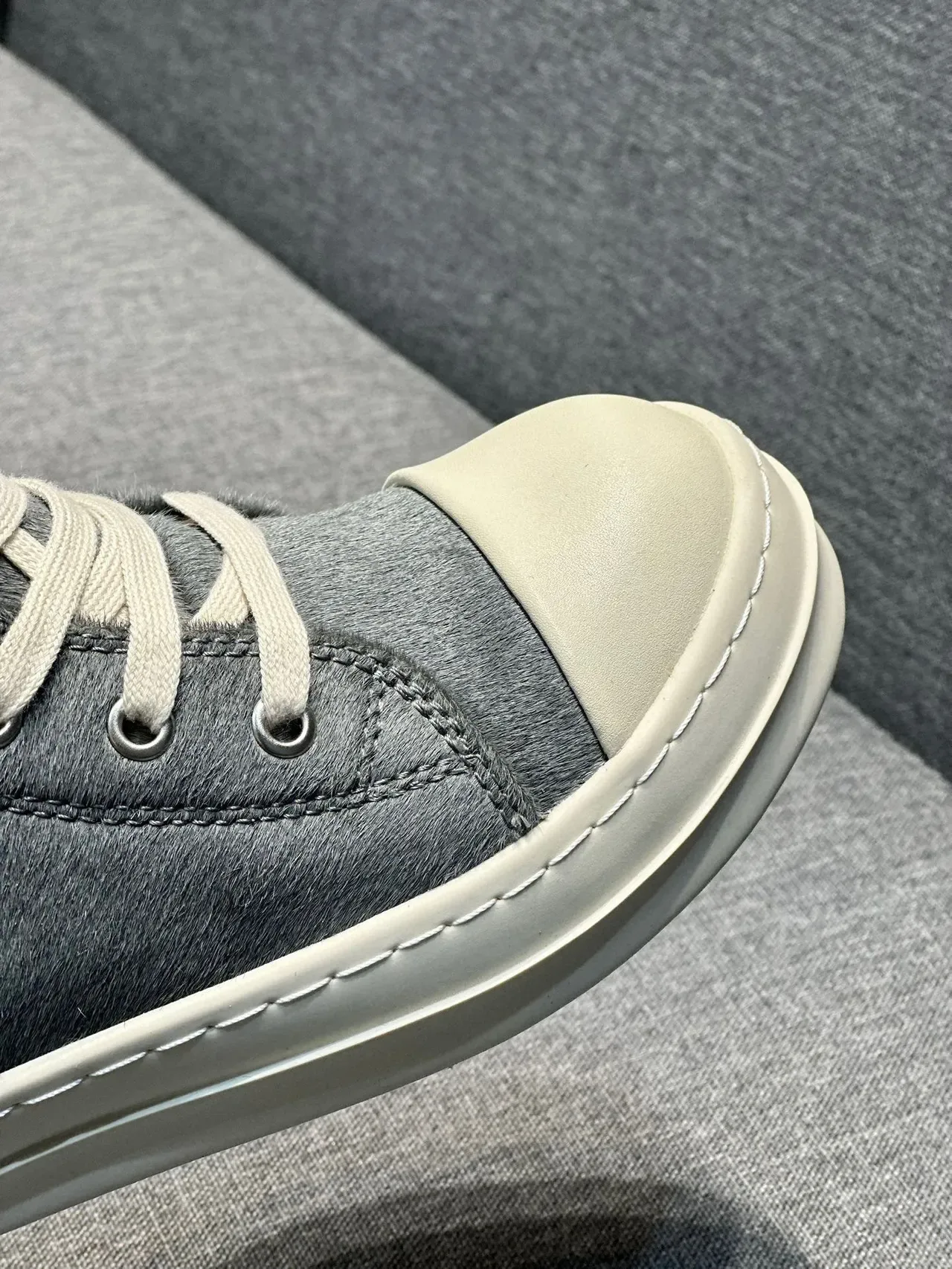 Gray Suede High-Top Platform Sneaker 3