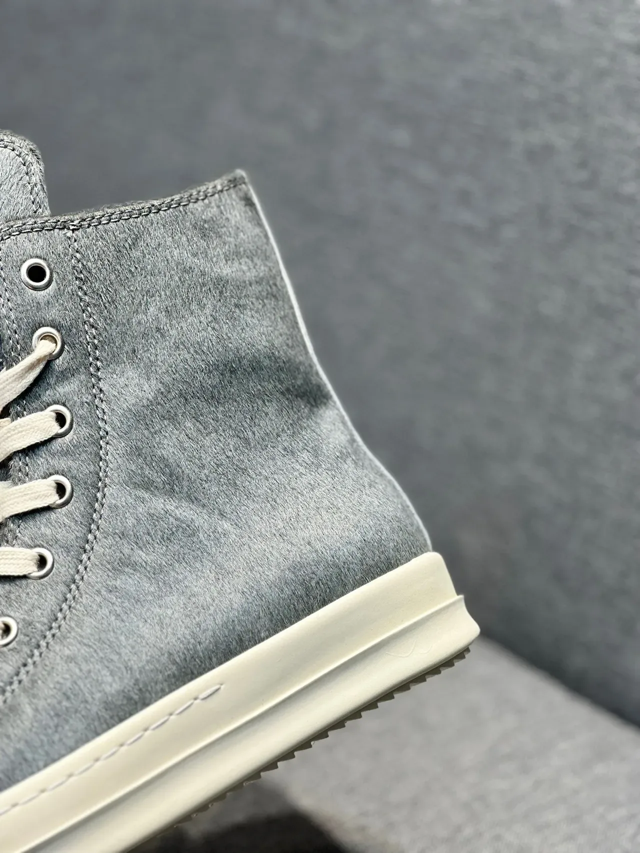 Gray Suede High-Top Platform Sneaker 8