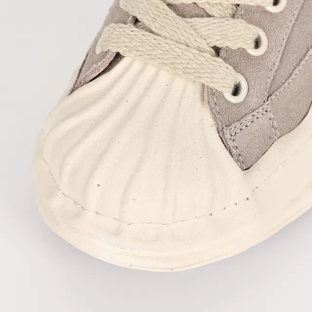 Gray Suede Shearling-Lined Chunky Midsole Lifestyle Sneaker 5