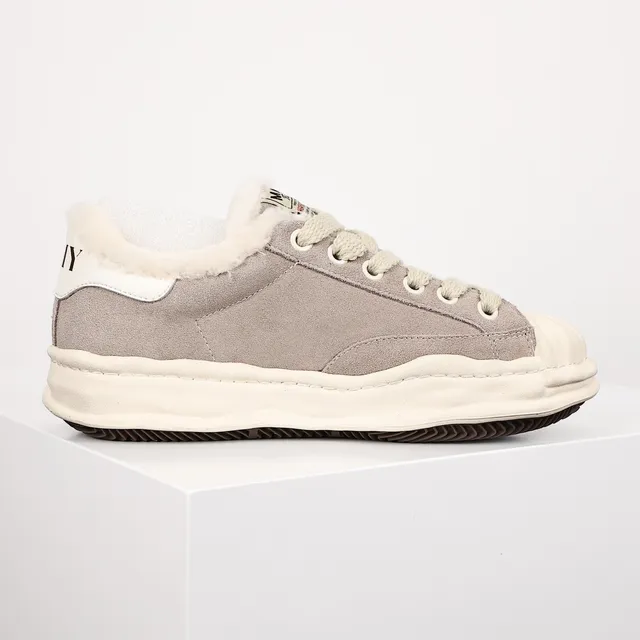 Gray Suede Shearling-Lined Chunky Midsole Lifestyle Sneaker 7