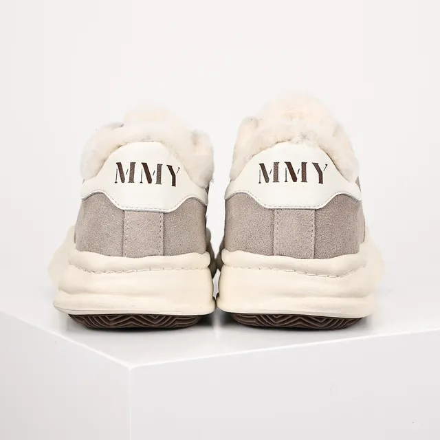 Gray Suede Shearling-Lined Chunky Midsole Lifestyle Sneaker 8