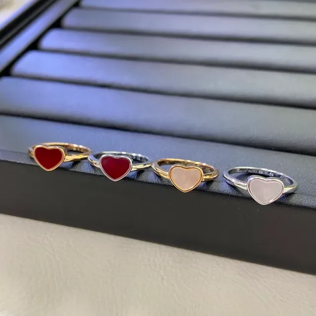 Heart-Shaped Enamel and Pavé Ring Set Rings 2