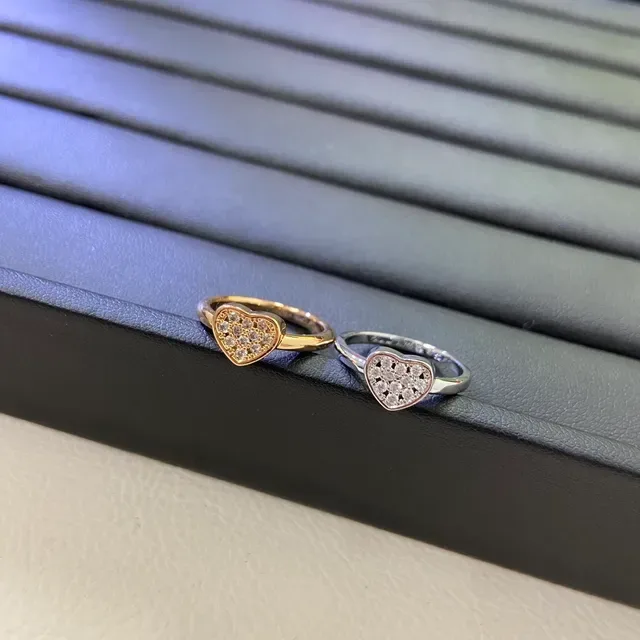 Heart-Shaped Enamel and Pavé Ring Set Rings 3
