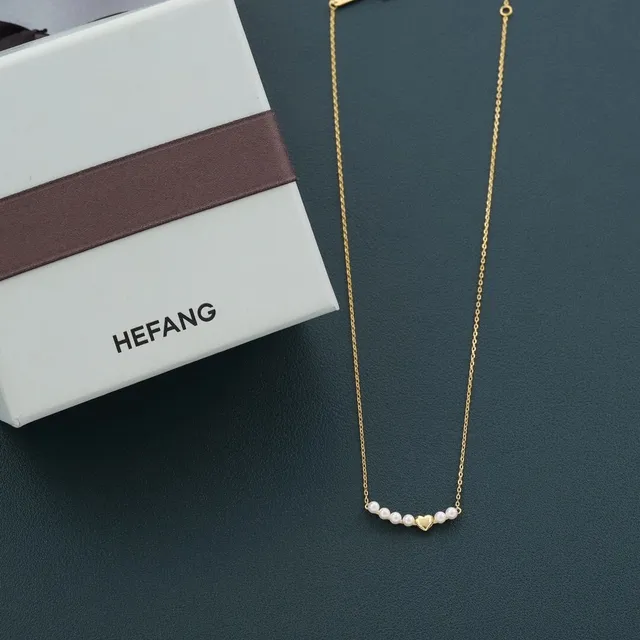 HEFANG Gold Silver Star Pendant Paved Crystal Details Necklace 6