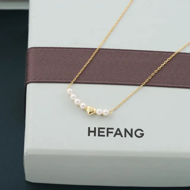 HEFANG Gold Silver Star Pendant Paved Crystal Details Necklace 7